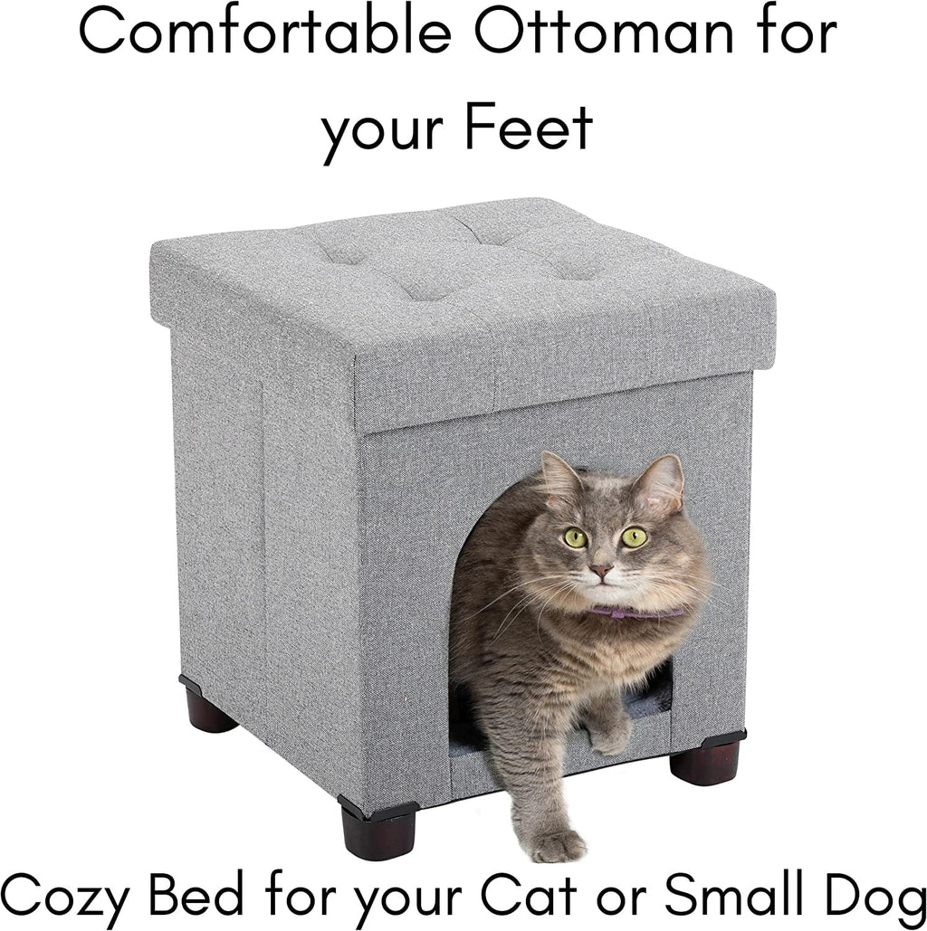 Pet House Bench Ottoman Cat Dog Furniture Bed Footstool Cozy Condo Cave X286