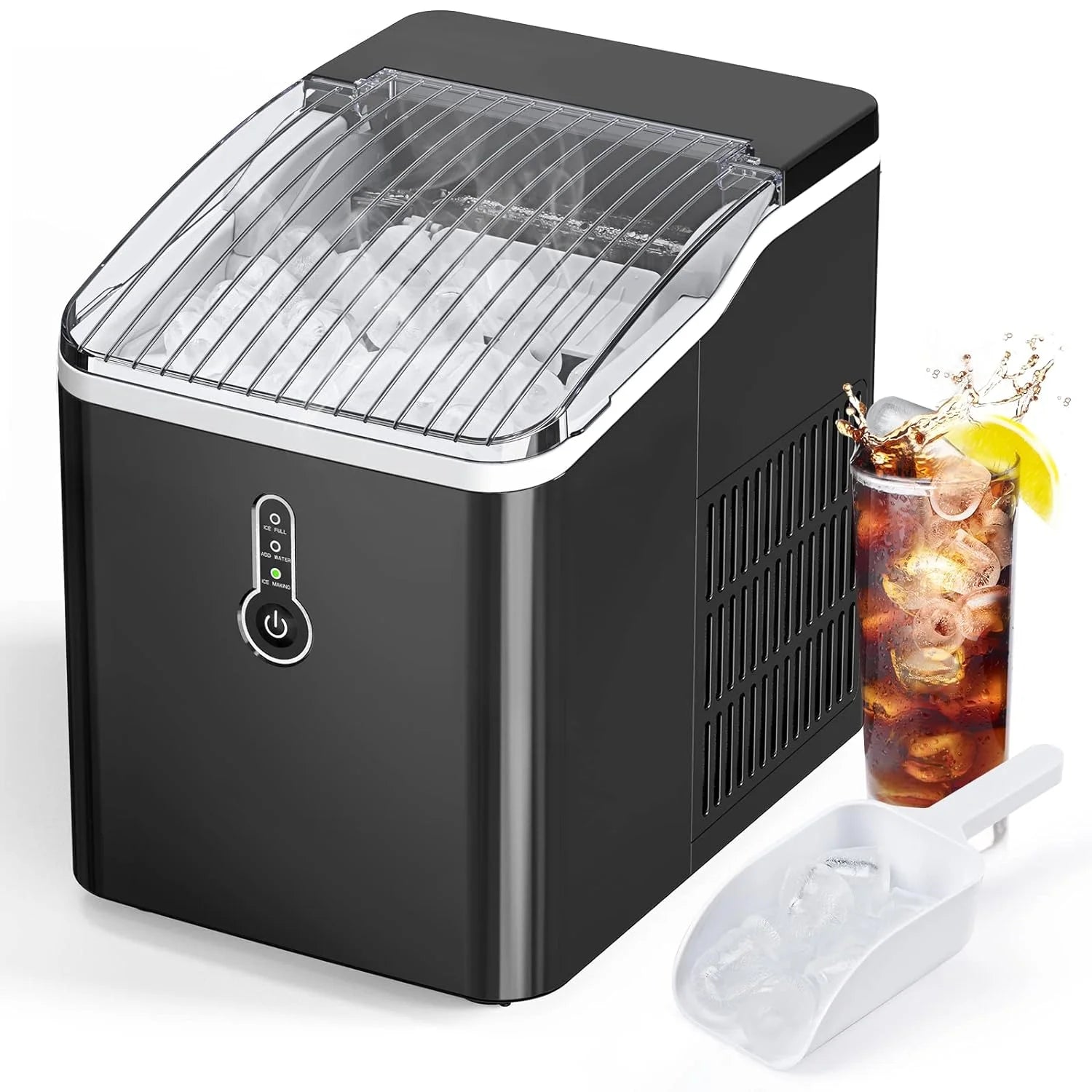 Black Countertop Ice Maker, 26 lb/24h, 9 Cubes in 6-8 Mins, Self-Cleaning B17670