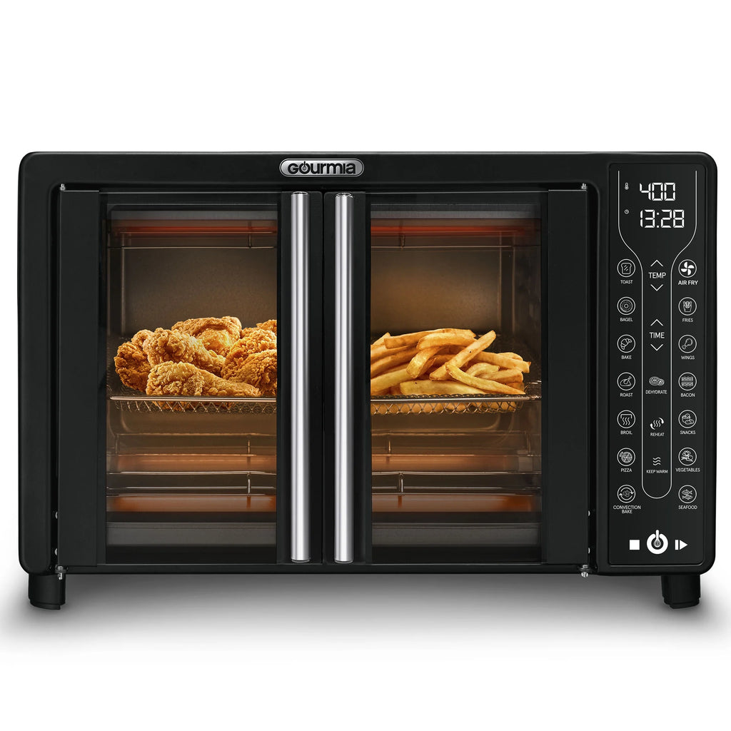 Black Digital French Door Air Fryer Toaster Oven Q4837