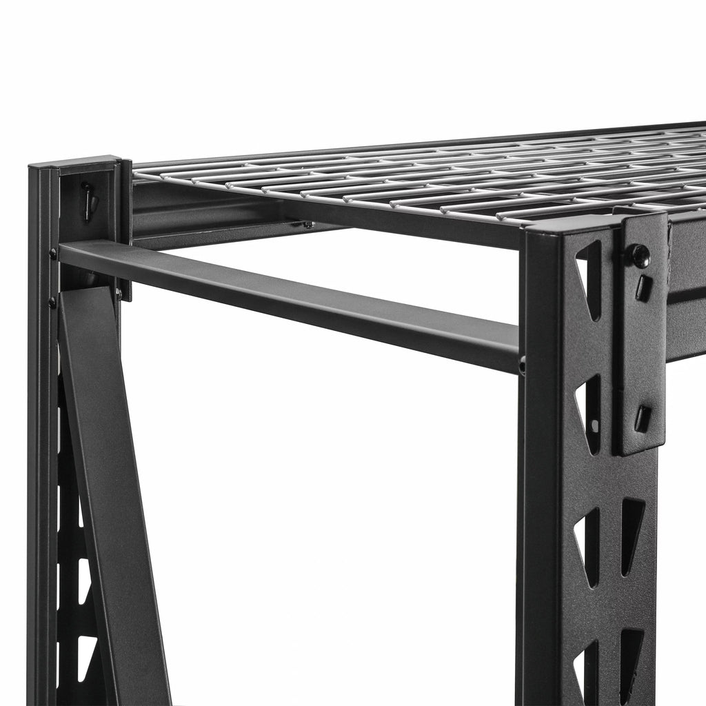 Black Steel 3-Tier Storage Shelf Unit 72-Inch-H x 77-Inch-W x 24-Inch-D Q12773