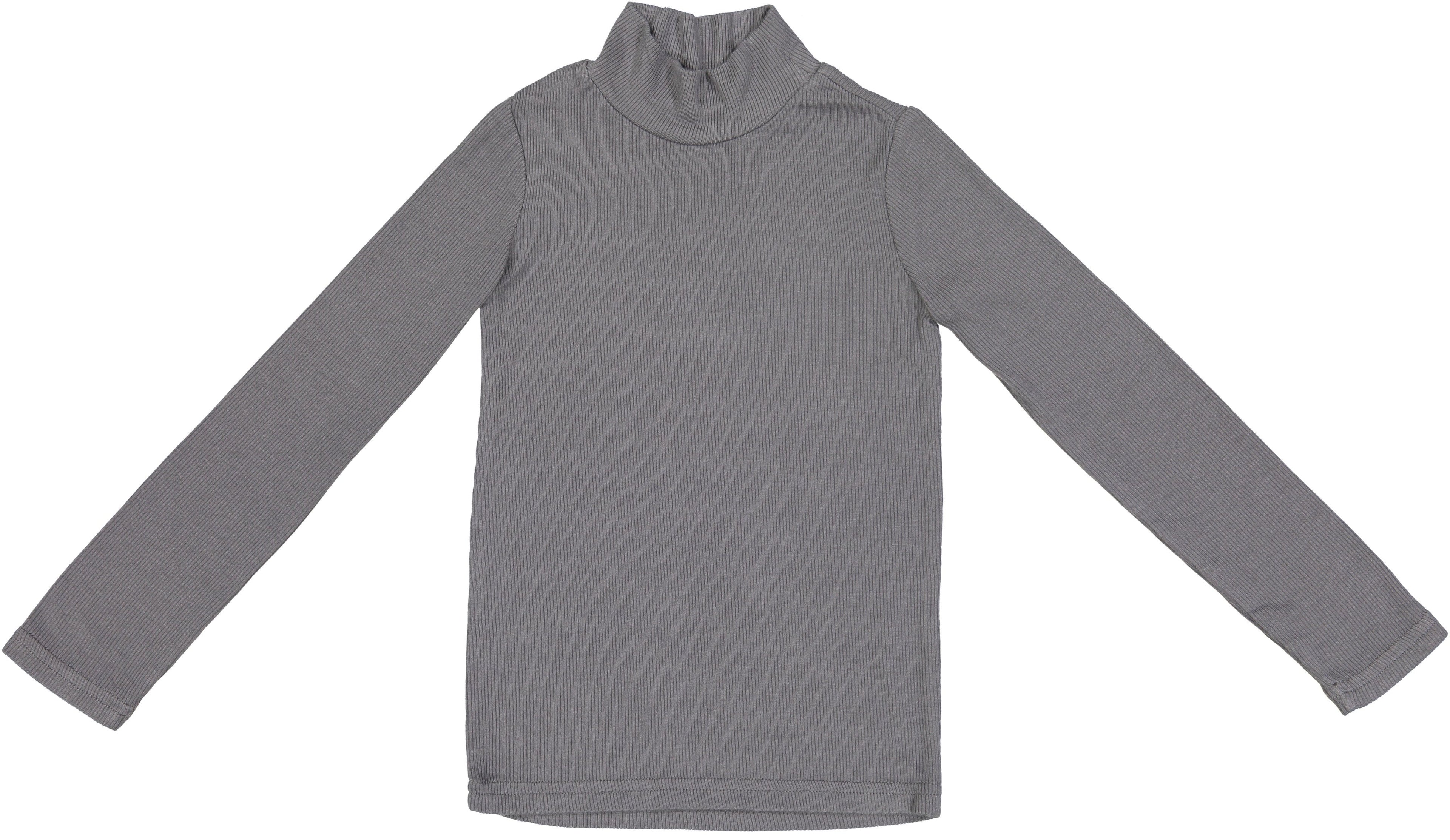 Coco Blanc Ribbed Turtle Tee - Grey