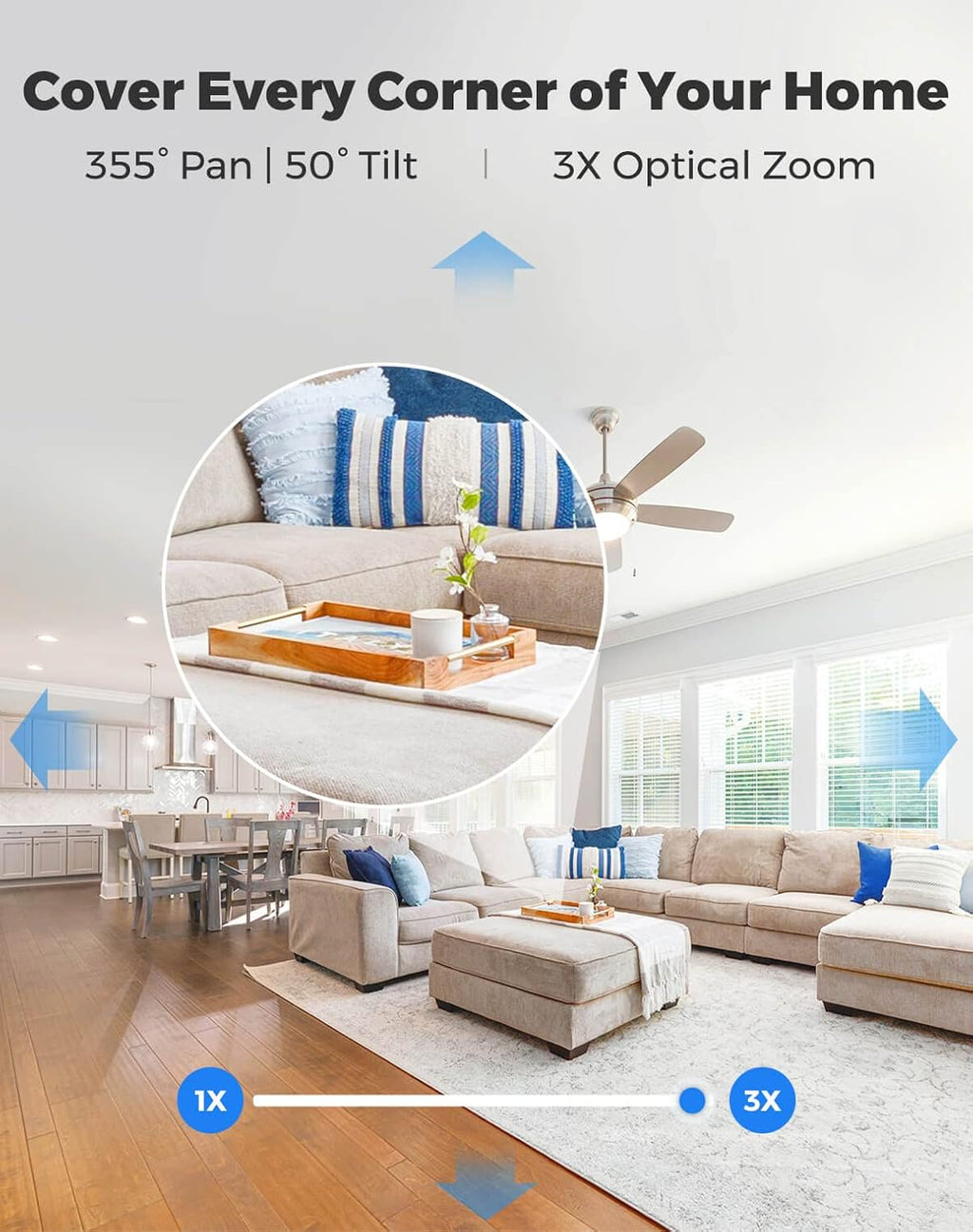 5MP Pan Tilt Zoom WiFi Security Camera A682681