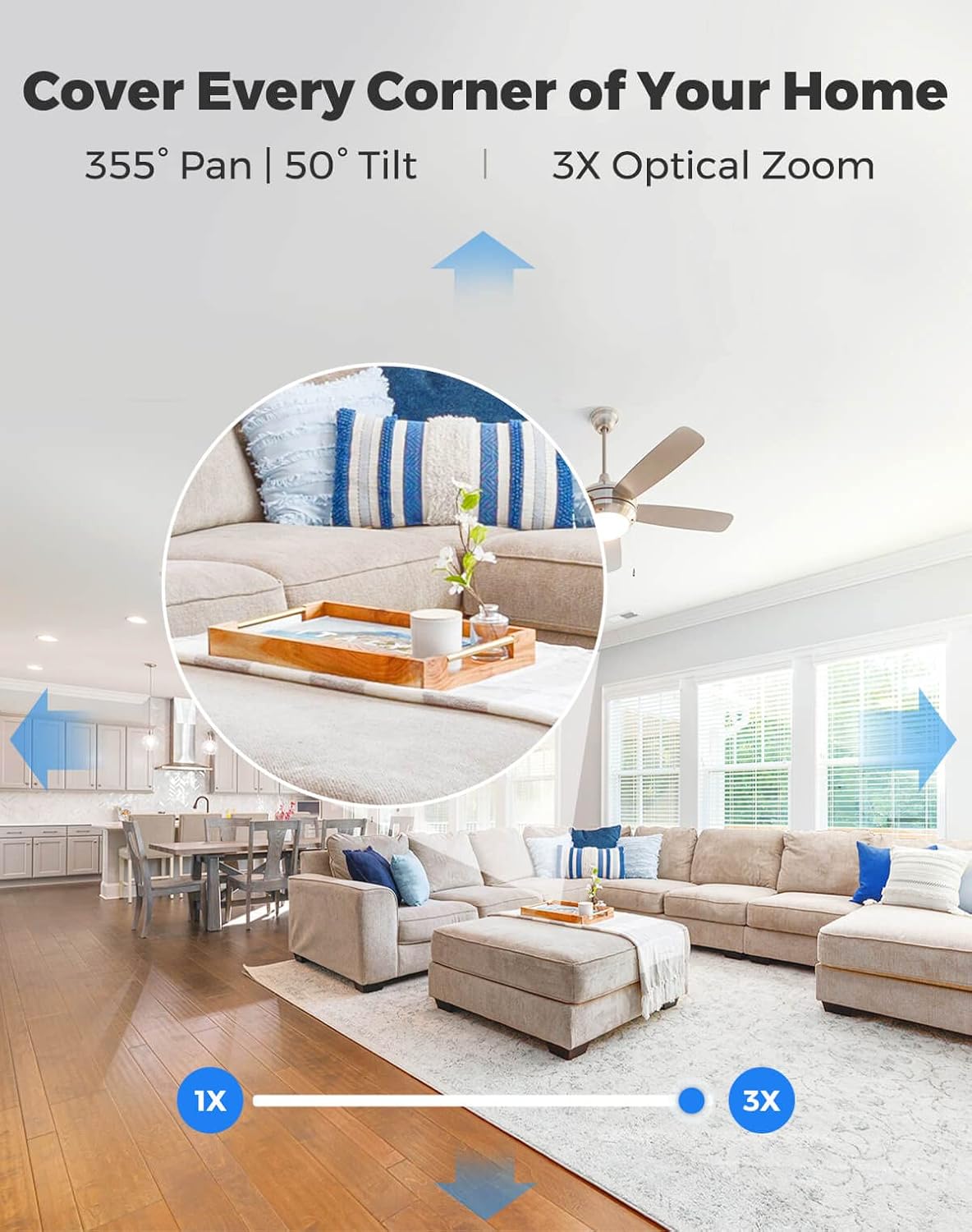 5MP Pan Tilt Zoom WiFi Security Camera A682681