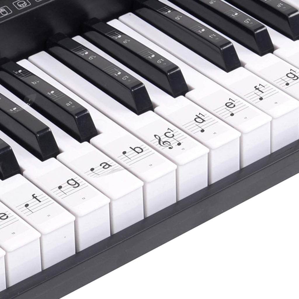 61-Key Electronic Piano Keyboard with Stand, Microphone, Sticker Sheet - Black C50467