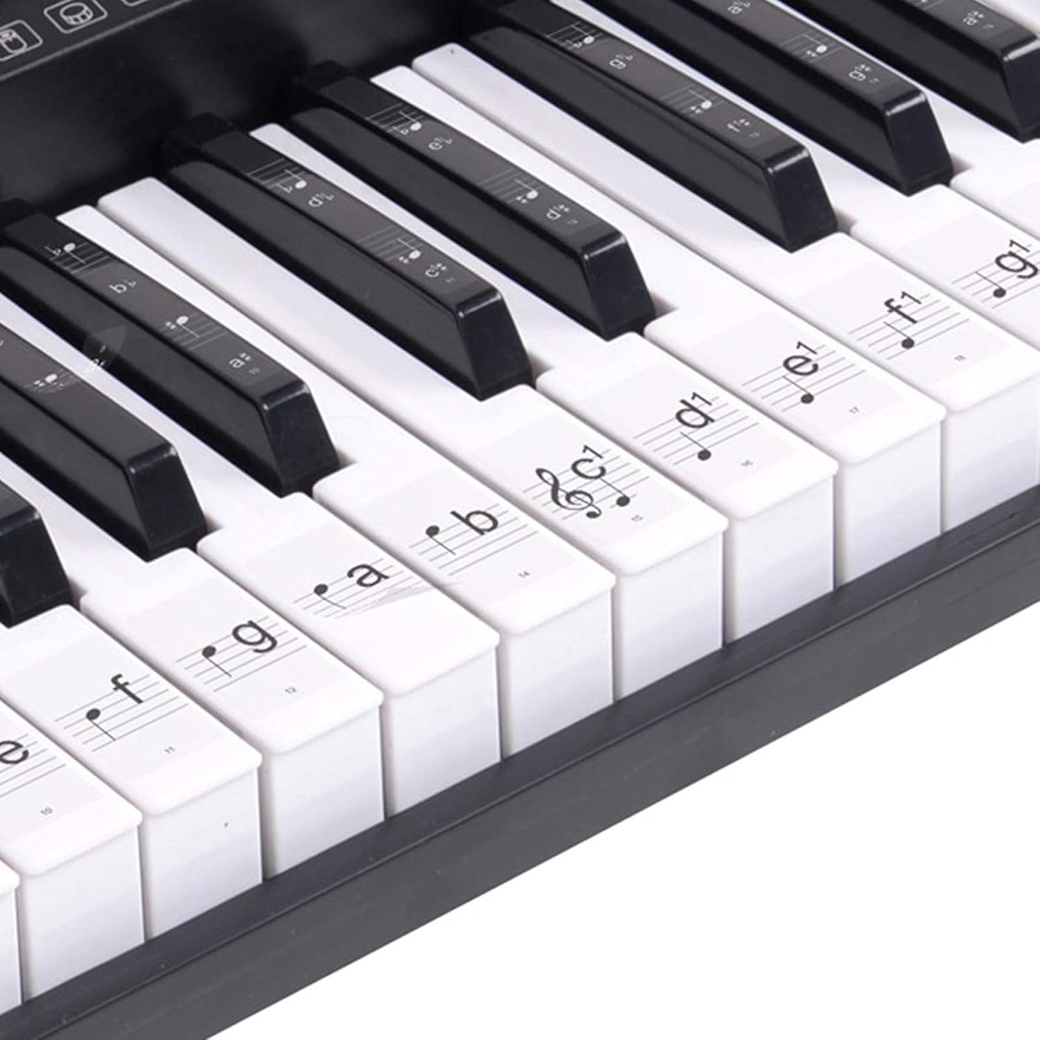 61-Key Electronic Piano Keyboard with Stand, Microphone, Sticker Sheet - Black C50467