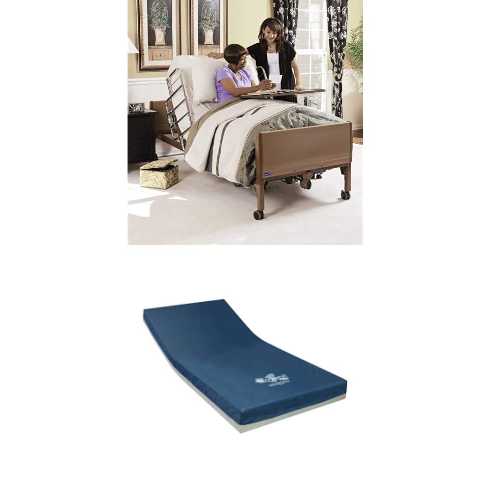 Full-Electric Hospital Bed with Innerspring Mattress and Full Bed Rails U364898