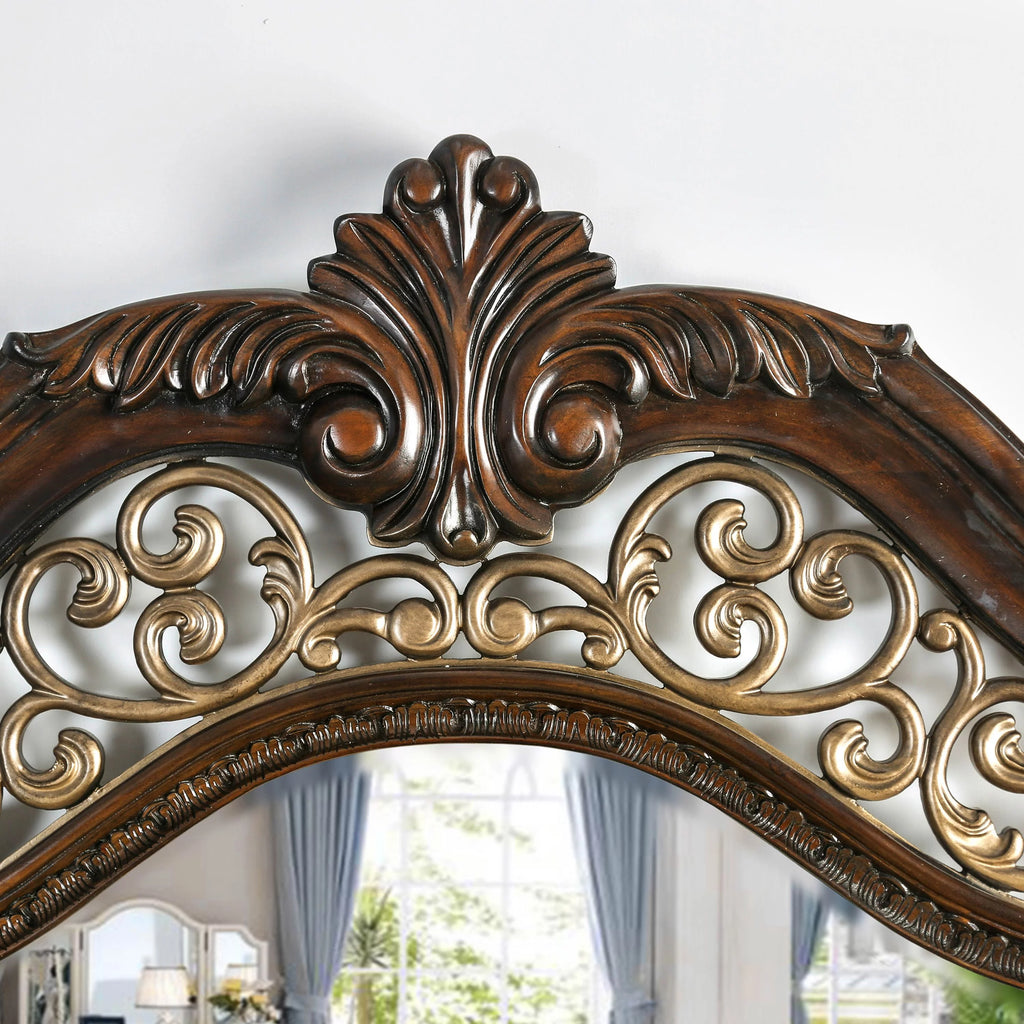 Brown Cherry Queen Wood Panel Bed Y828291