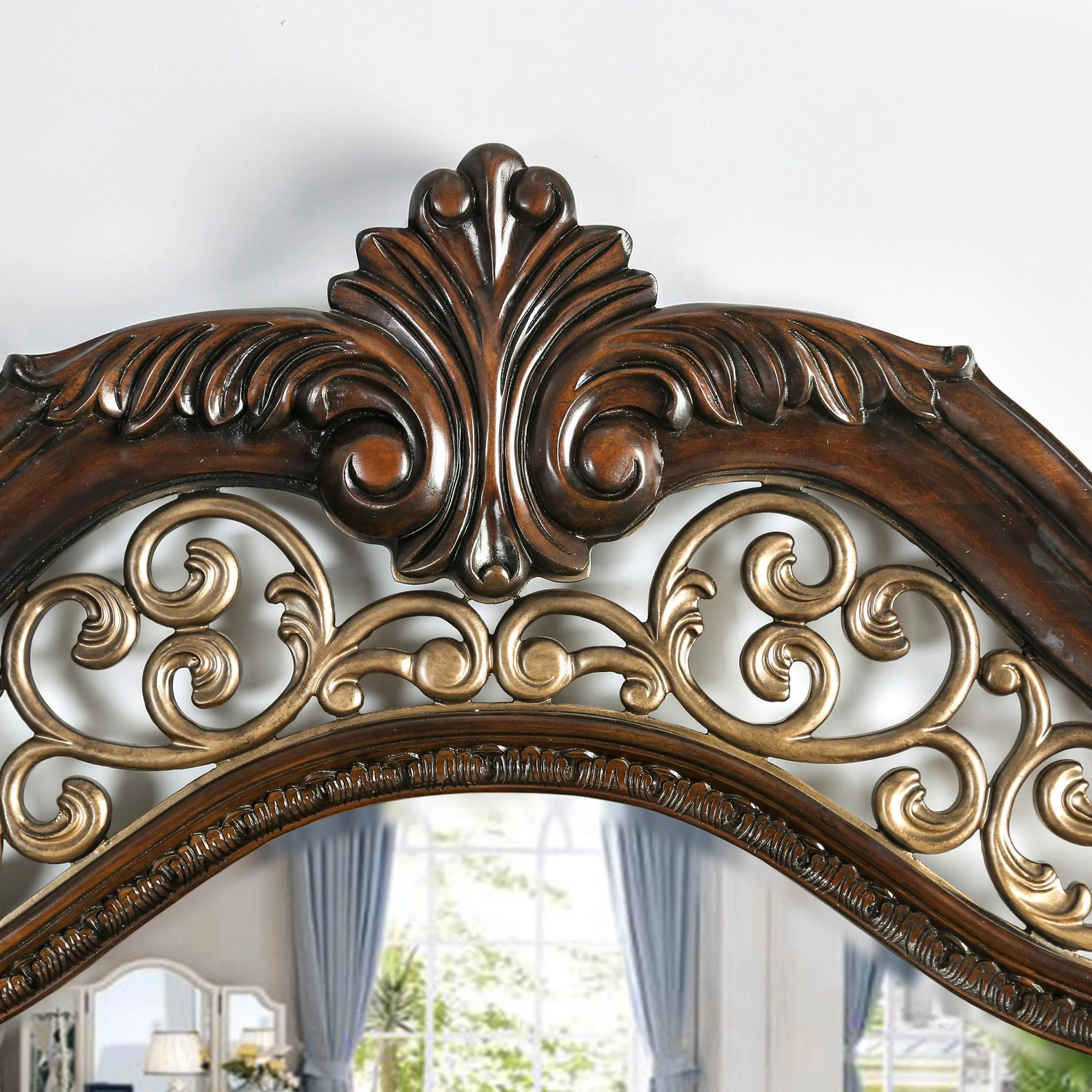 Brown Cherry Queen Wood Panel Bed Y828291