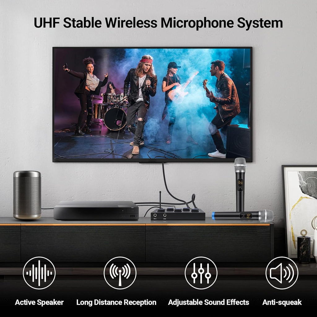 Wireless Karaoke Microphone System with 16 Channels UHF Microphone A5774