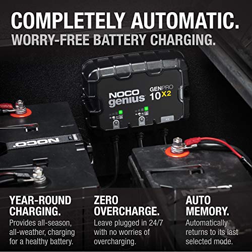 2-Bank 20A Onboard Waterproof Marine Battery Charger for Lead-Acid & Lithium Batteries C64588