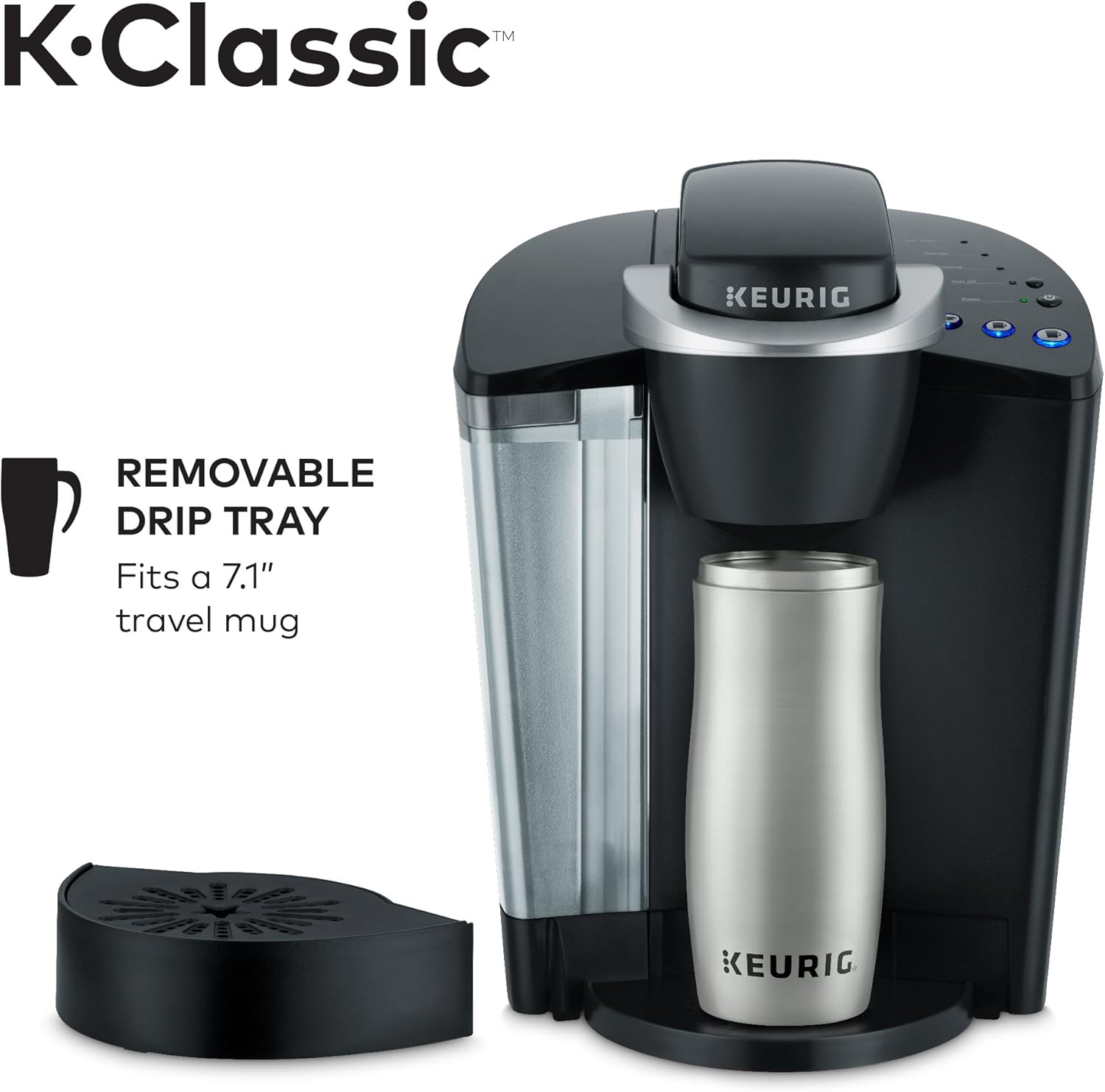 Single Serve Programmable Coffee Maker, 6 to 10 oz. Brew Sizes, Black & Standalone Frother, Hot and Cold Frothing, 6 Oz, Black R701386