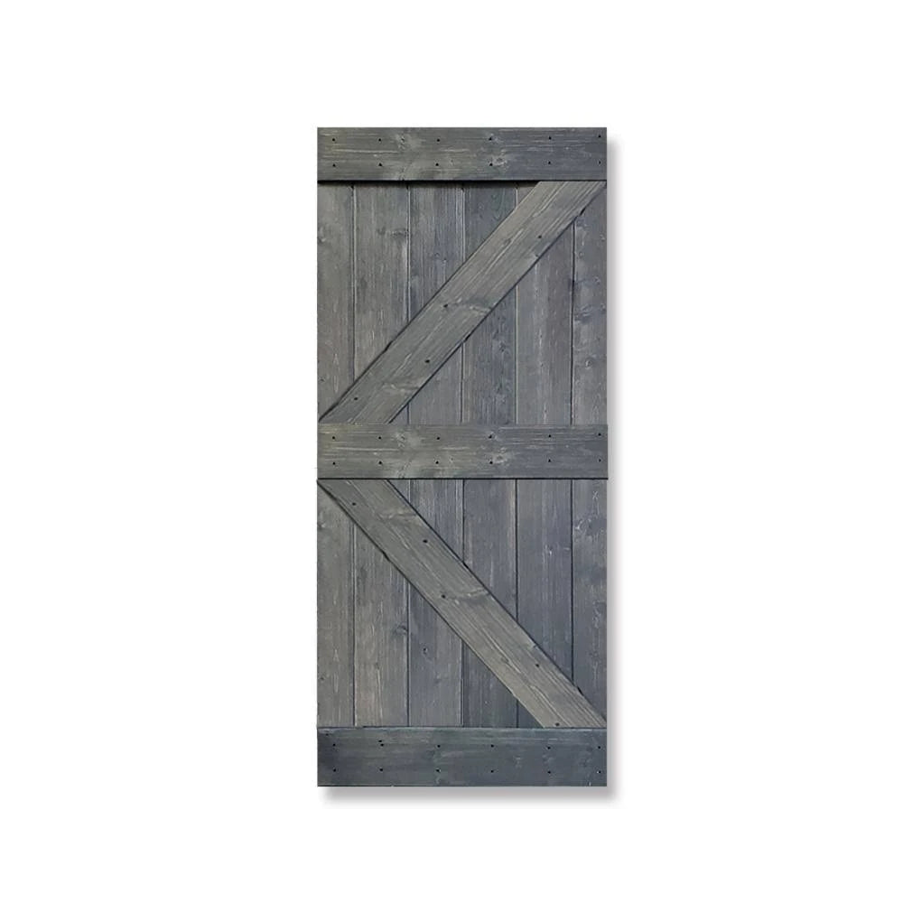 Gray Knotty Pine Wood Interior Sliding Barn Door Slab N559