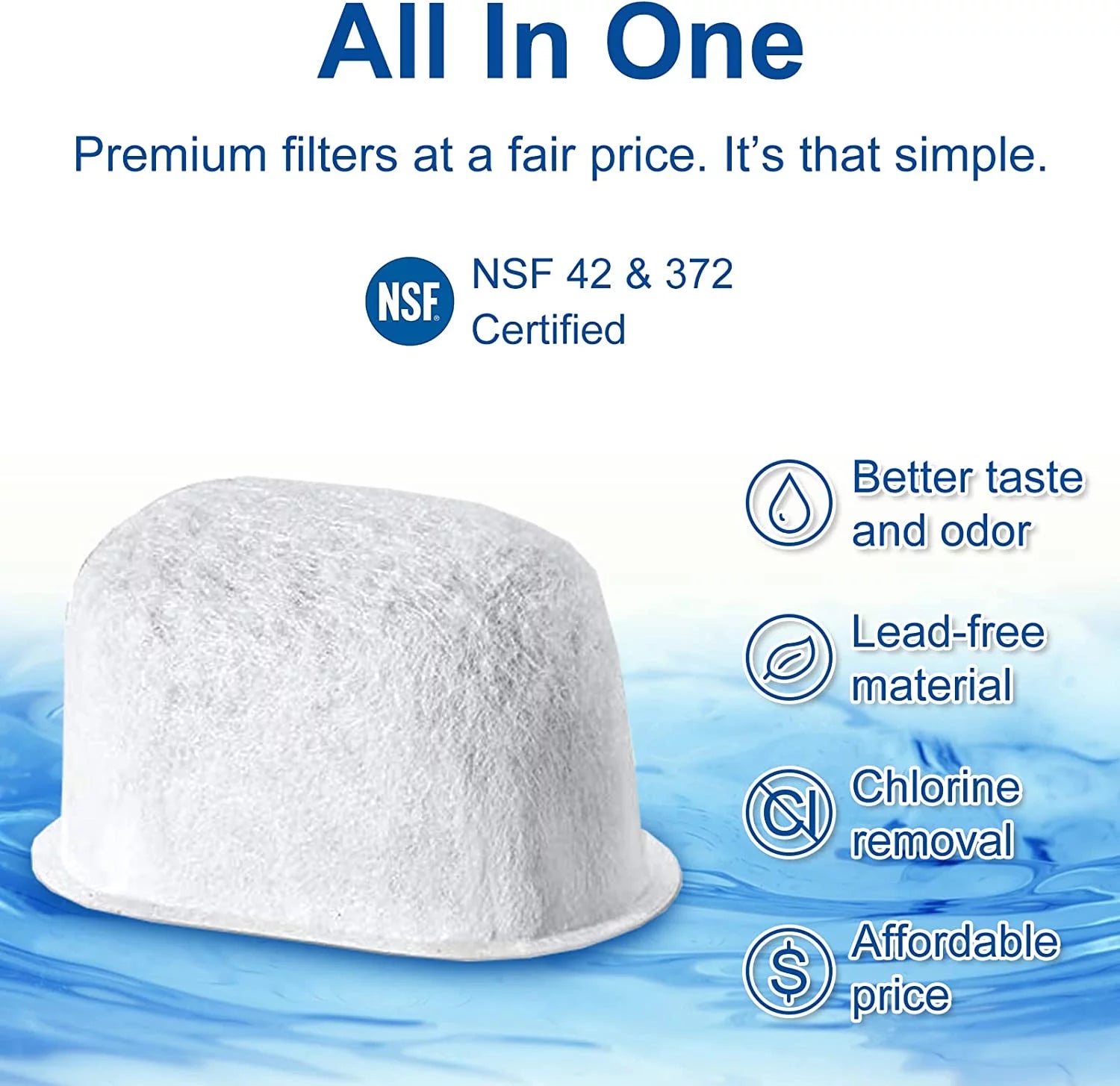 24 Pack Activated Charcoal Replacement Water Filter D656