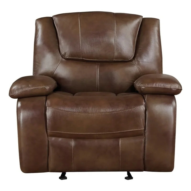Brown Leather Match Glider Reclining Chair M206