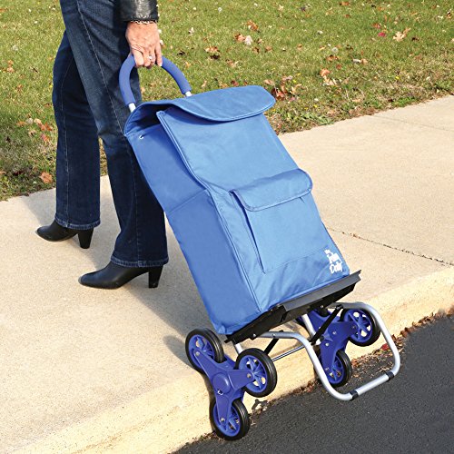 Blue Folding Grocery Cart with 3 Wheels R6036