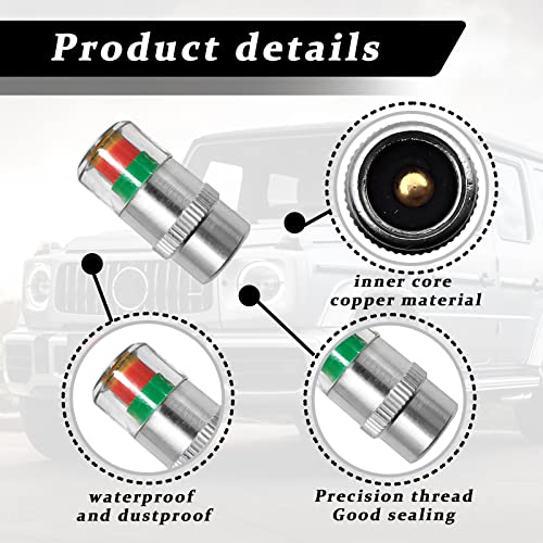 Universal 32PSI Tire Pressure Monitor Valve Stem Caps I151985