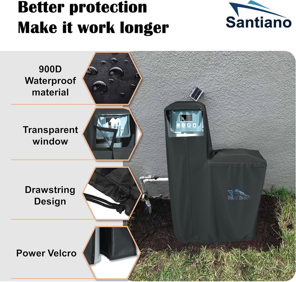 Black 64x40x16 Inches Water Softener Cover V3000