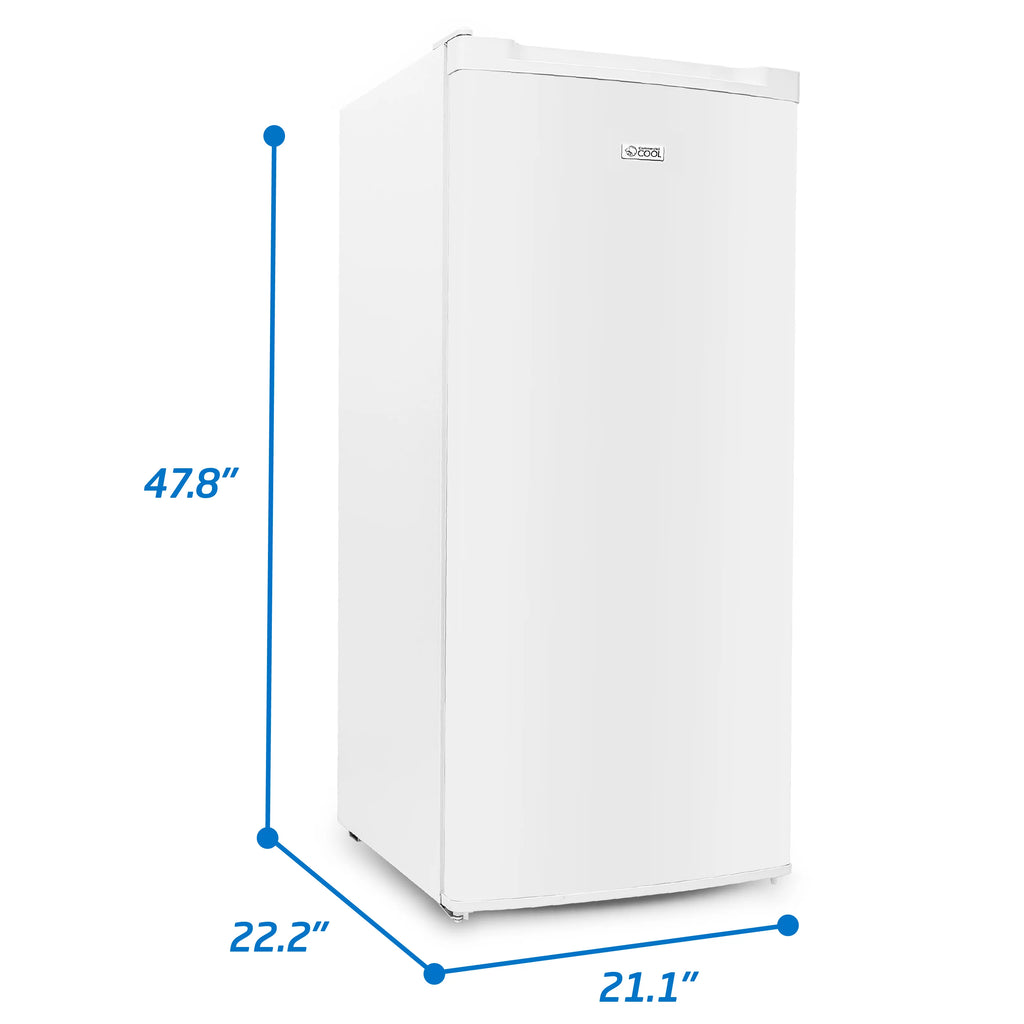 White Upright Freezer 5 Cu Ft with Reversible Door L3769