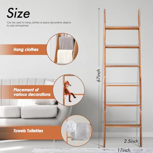 6-Tier Wooden Blanket Ladder Shelf T960887