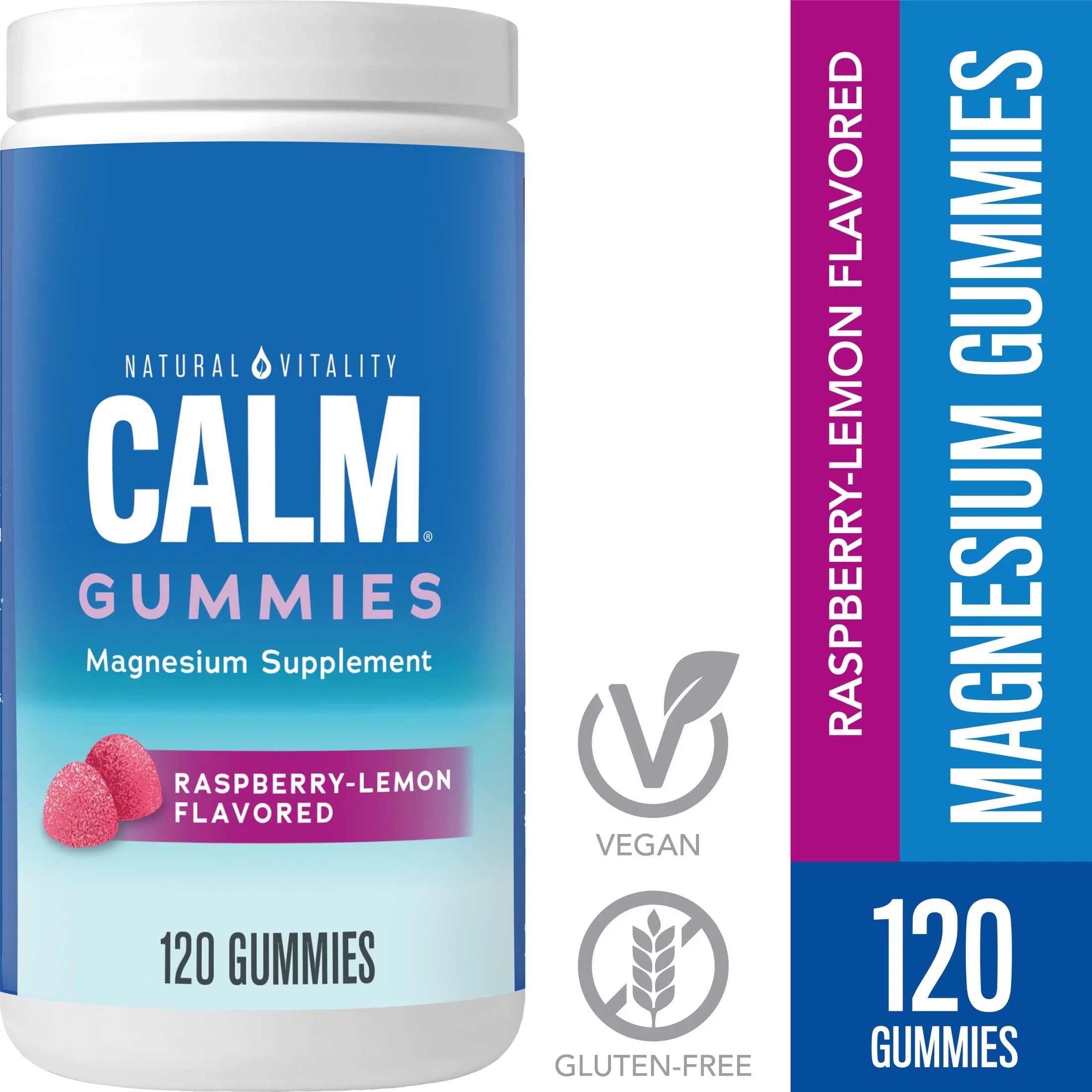 Raspberry Lemon Magnesium Supplement Gummies, 120 Count I52056