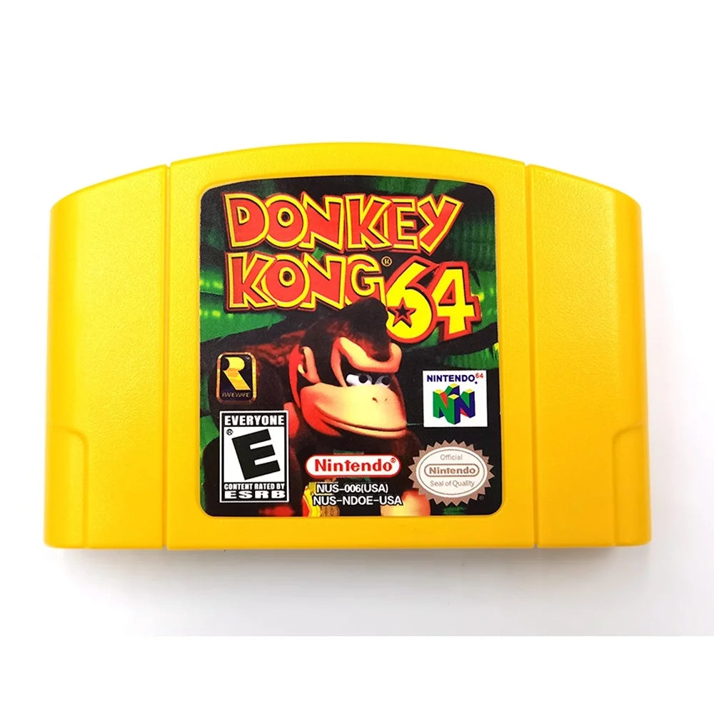 Yellow Shell Donkey Kong 64 Games Cartridge for N64 Console N99109