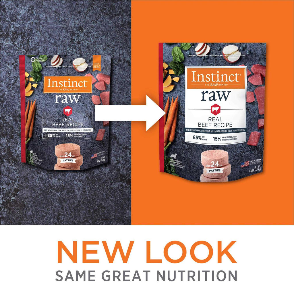 Frozen Raw Patties Grain Free Real Beef Recipe Dog Food X3700