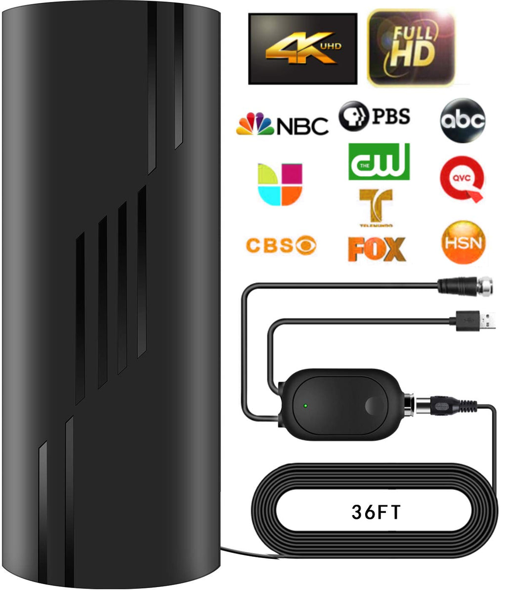 Digital TV Antenna Indoor with Amplifier and Signal Booster, 36ft Coax Cable H7747