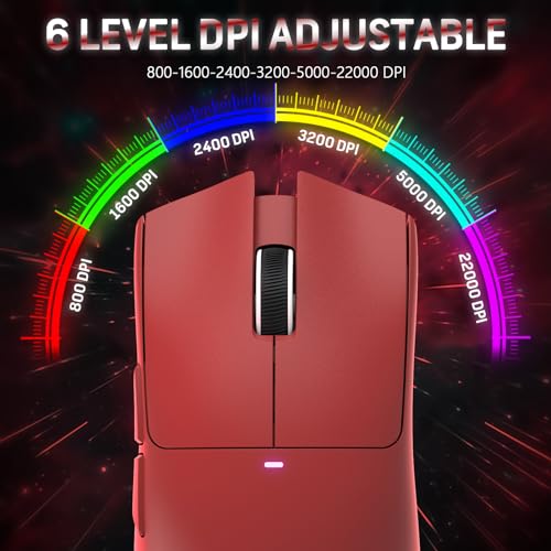 59g Superlight Wireless Gaming Mouse with Grip Tape, RGB Charging Dock, 22000 DPI, 5 Programmable Buttons (Black) Y6220