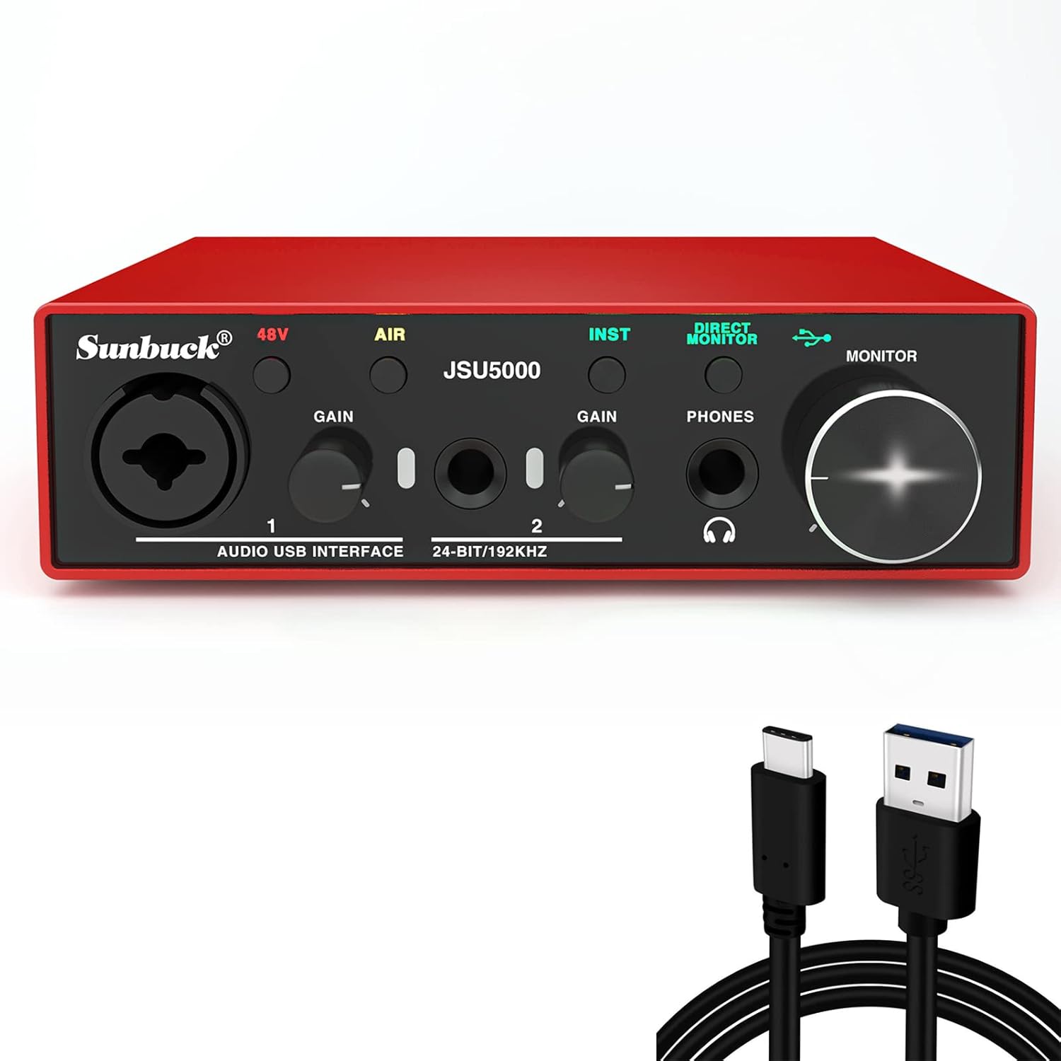 24Bit/192kHz USB Audio Interface with XLR/48V Phantom Power P29191