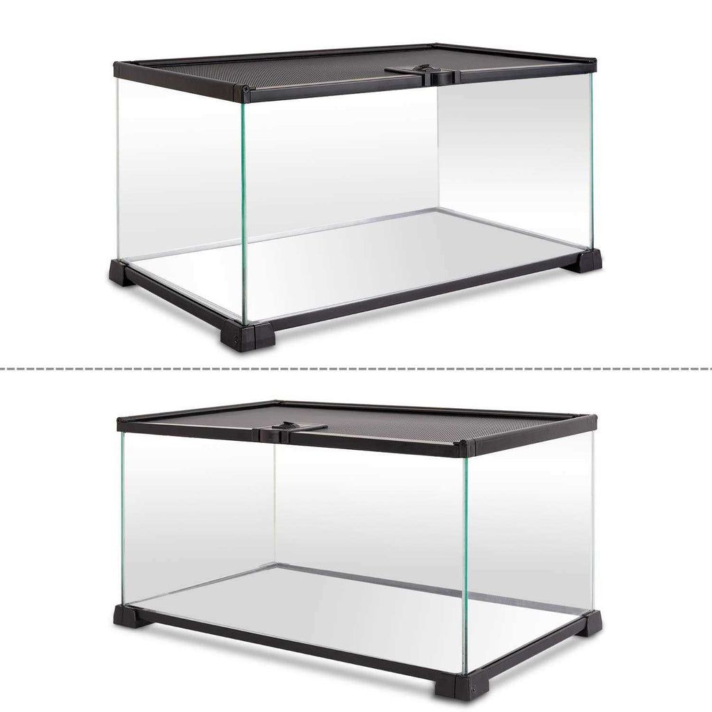 10 Gallon Glass Reptile Terrarium with Sliding Screen Top N166
