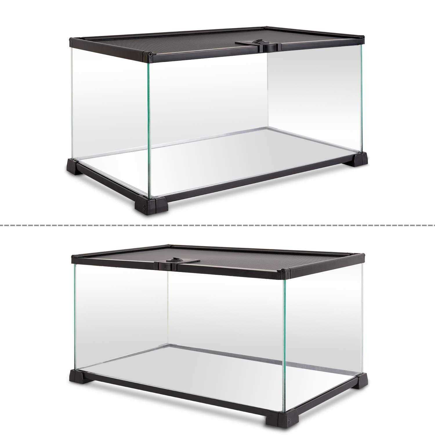 10 Gallon Glass Reptile Terrarium with Sliding Screen Top N166