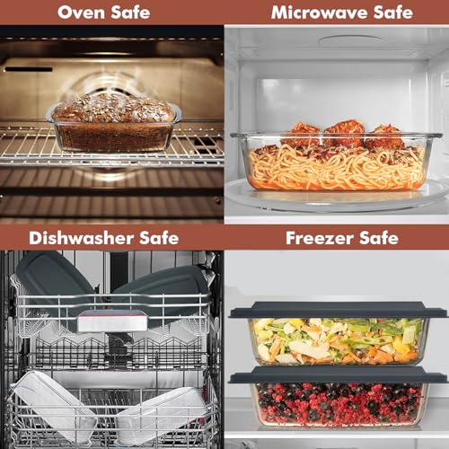 Glass Loaf Pan with Lids (Set of 2) X38337