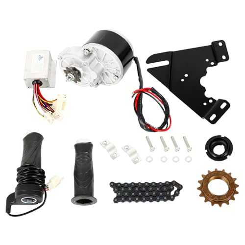 24V DC Brushed Motor Complete Kit, 250W 330RPM E-Bike Conversion Kit w/Controller & Chain K405936