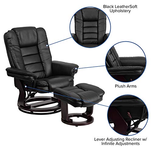 Beige LeatherSoft Multi-Position Recliner with Ottoman L716170