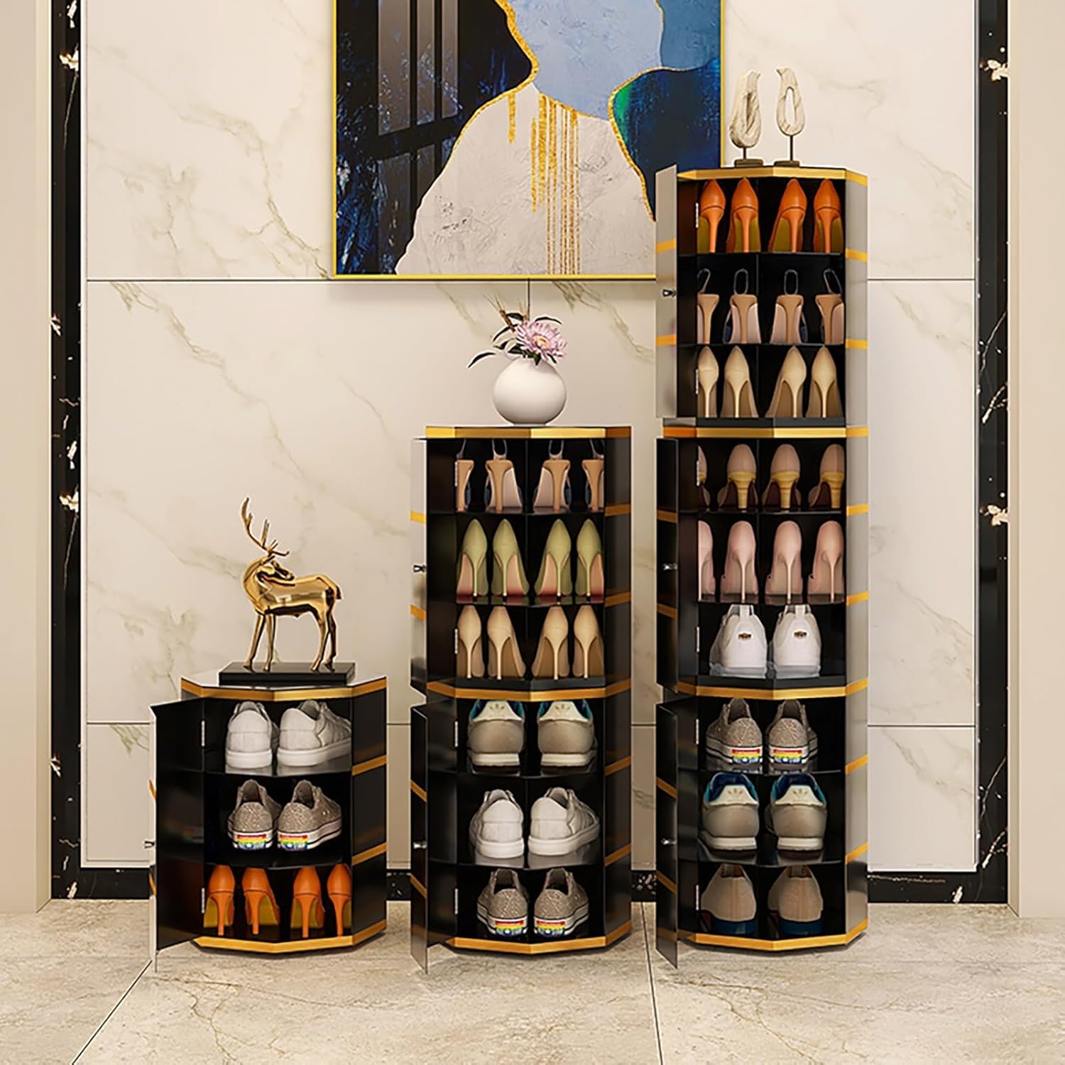 Tall Round Rotating Metal Shoe Rack U752