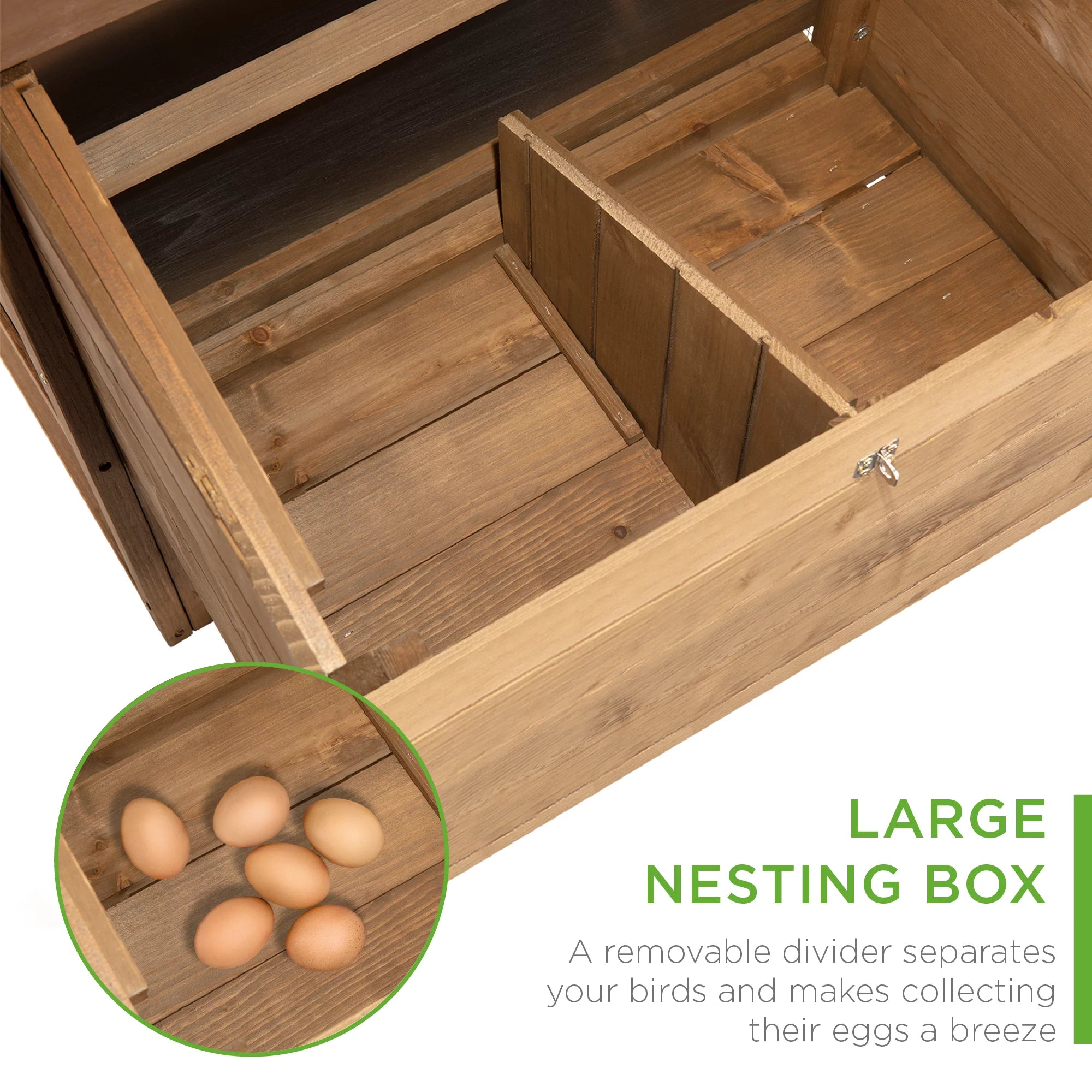 70in Mobile Fir Wood Chicken Coop with Wheels C3609