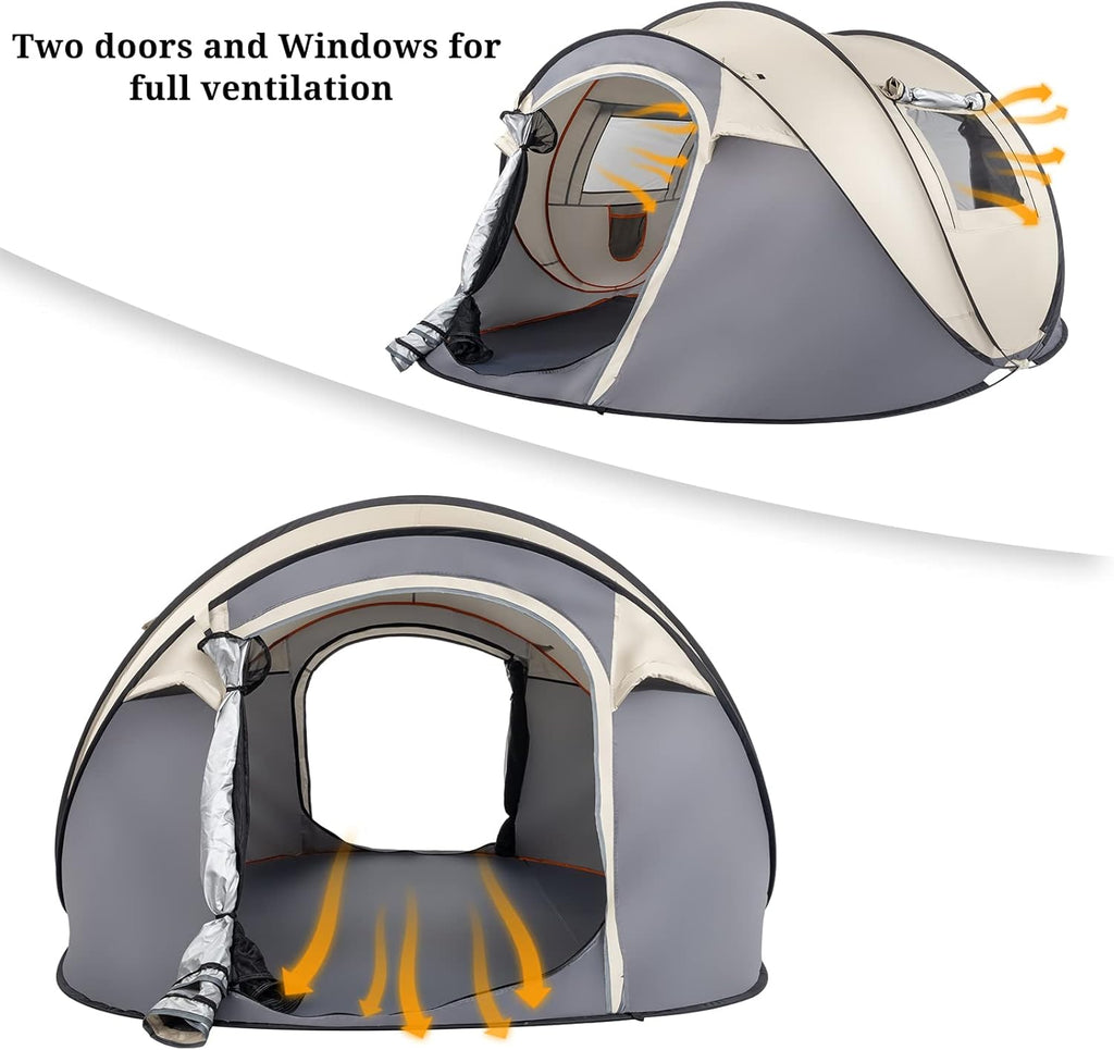 4 Person Pop Up Waterproof Camping Tent with 2 Doors V801991
