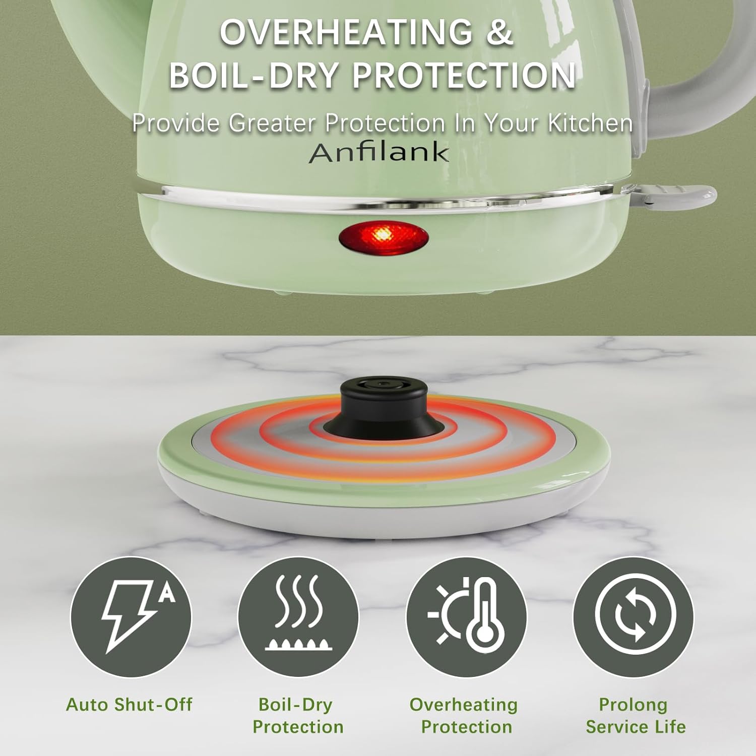 1L 1500W Stainless Steel Electric Gooseneck Kettle I303992