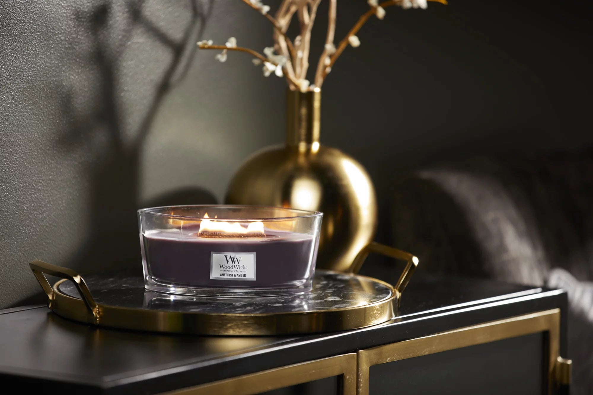 Amethyst & Amber Ellipse Candle Z85217