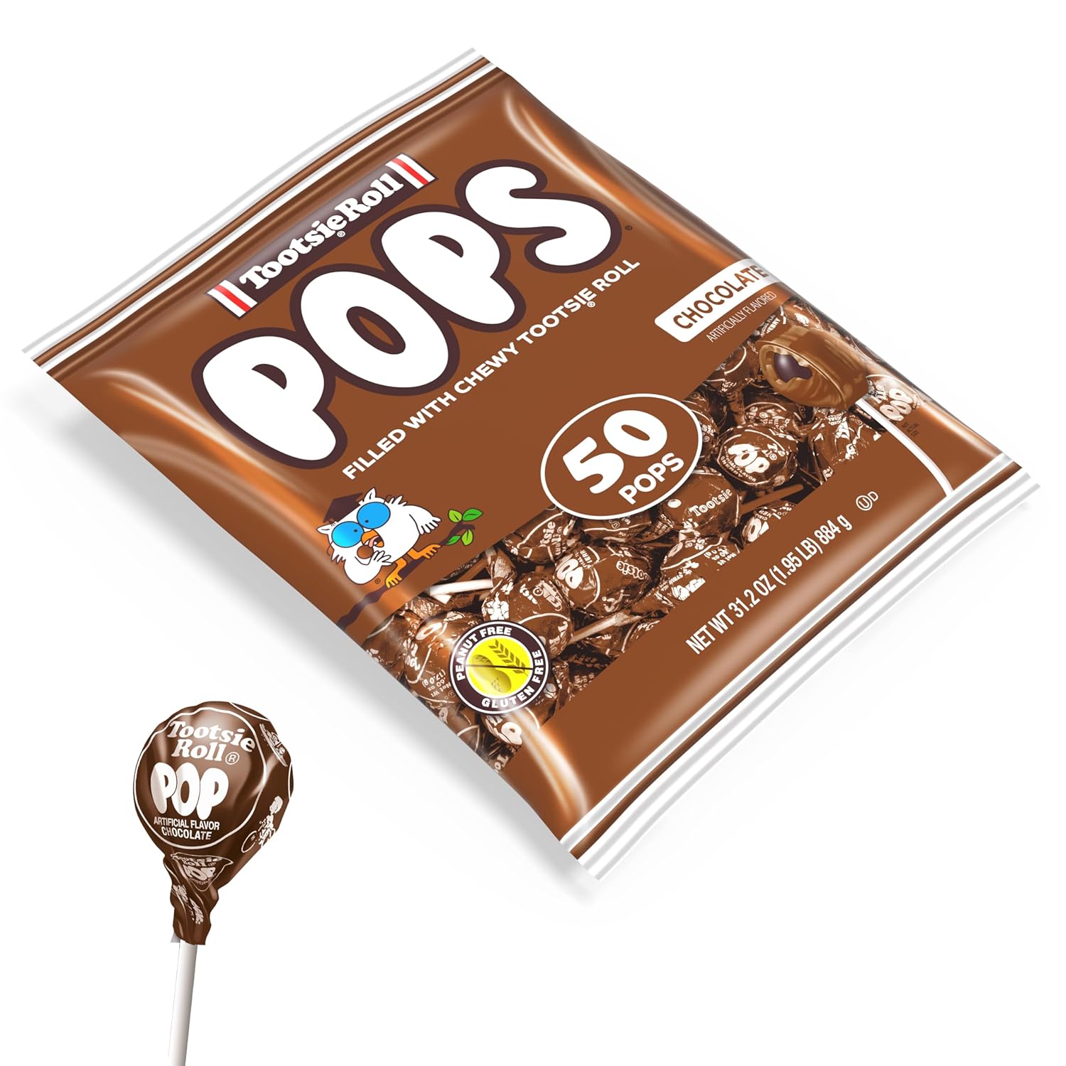 Chocolate Flavored Lollipops with Chocolatey Center, 50 Count E138