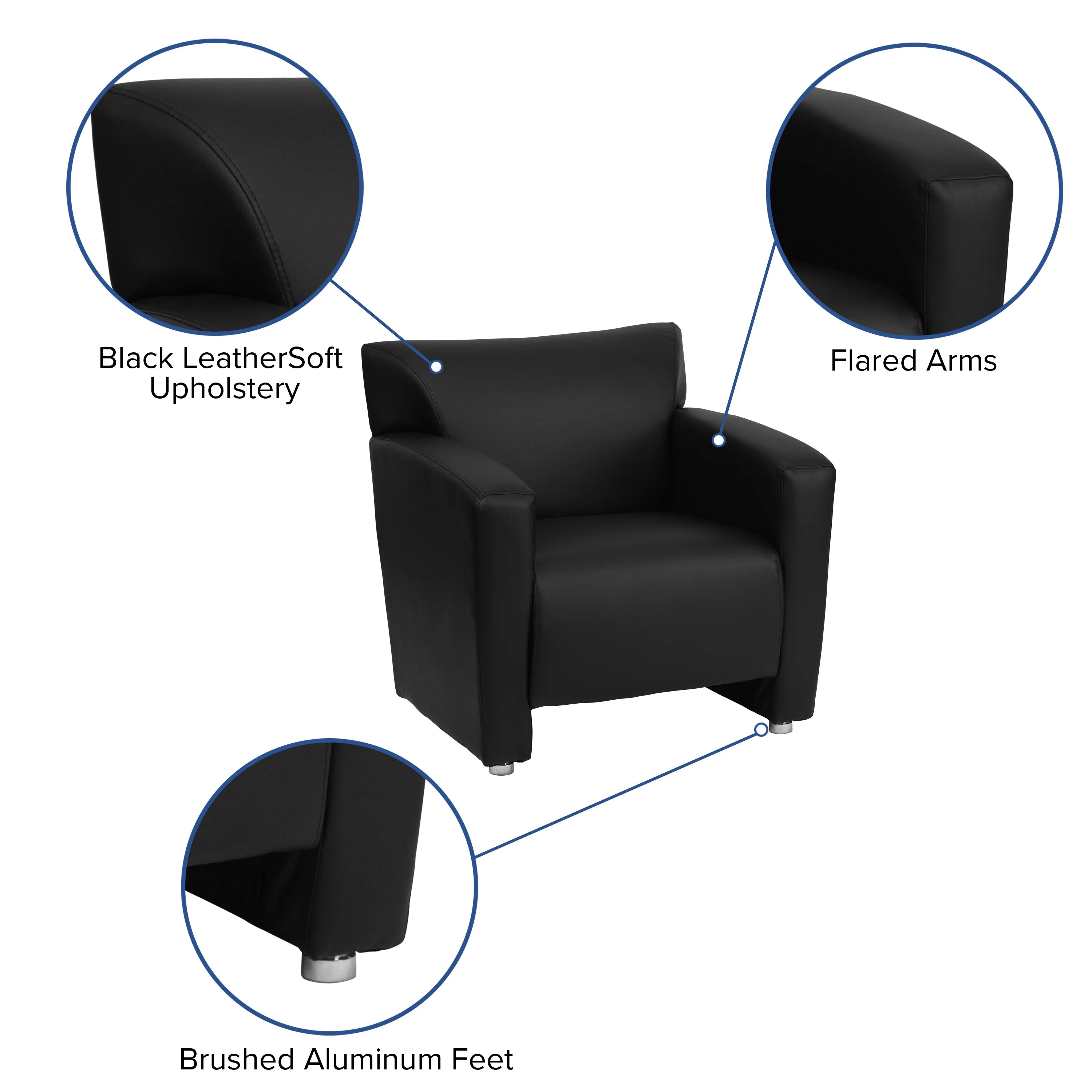 Black LeatherSoft Chair V7701