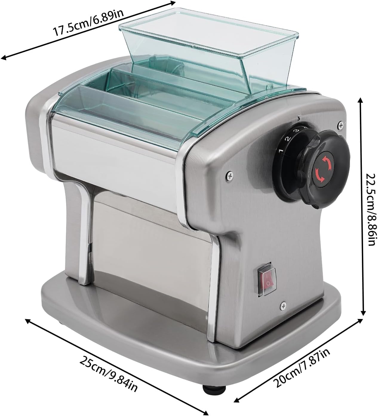 Electric Pasta Maker Machine with 9 Thickness Settings, 2 mm Stainless Steel Blade, 135W Q56783