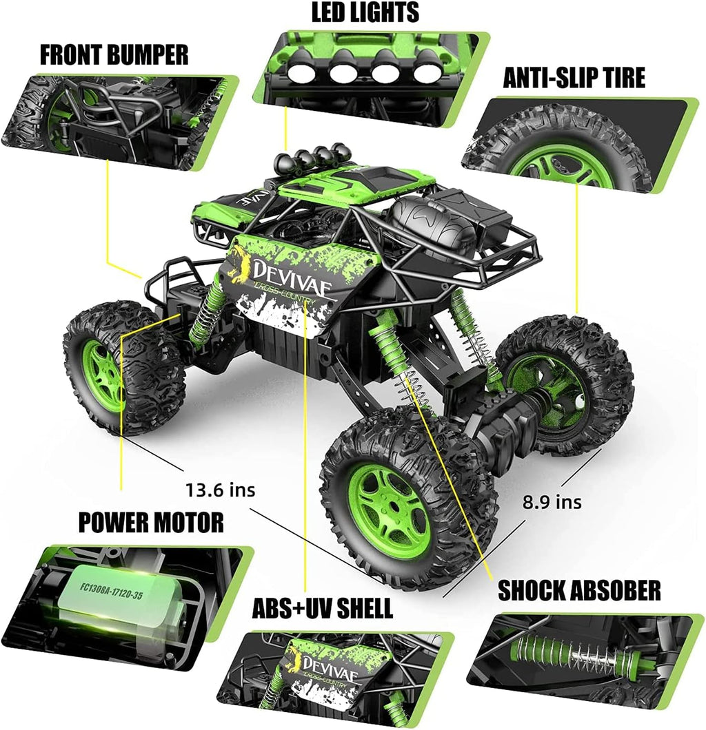 1:12 4WD 2.4GHz Remote Control Monster Truck with 2 Batteries B4566