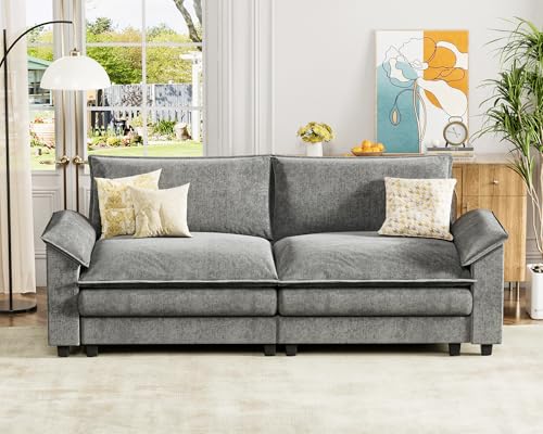 Light Grey L Shaped Chenille Sectional Sofa B71150