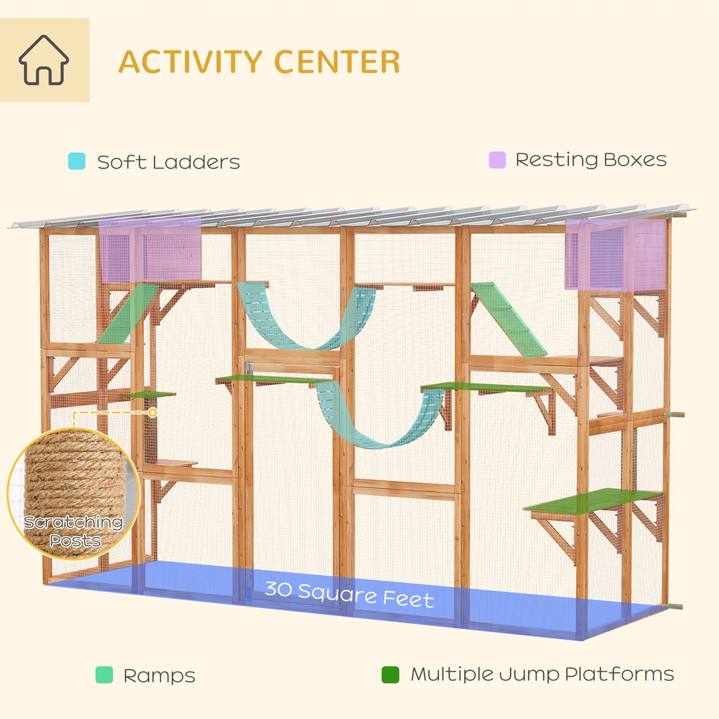 Outdoor Wooden Cat Enclosure G1362