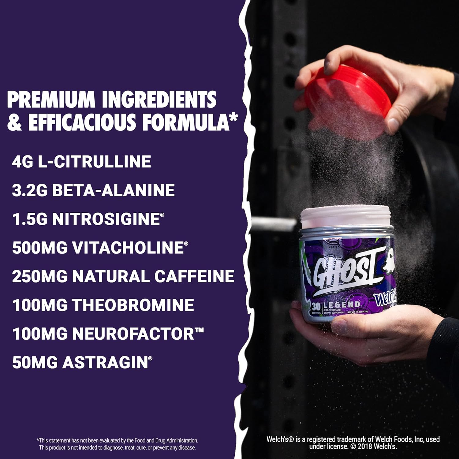Pre-Workout Powder, Grape - 30 Servings O13931