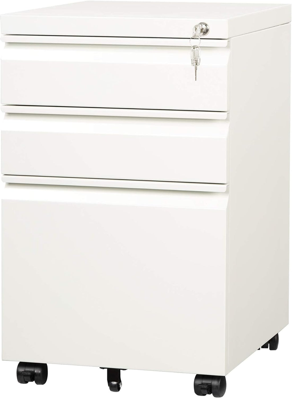 White 3 Drawer Mobile File Cabinet D32248