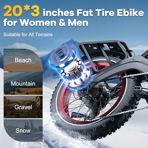 20" Fat Tire 1000W Folding Electric Bike with 48V 20.8AH Removable Battery S1133