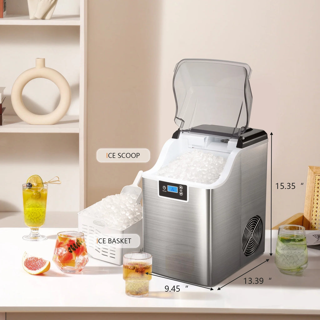 Silver Countertop Ice Maker, 44 lbs/24 H, Compact W176022
