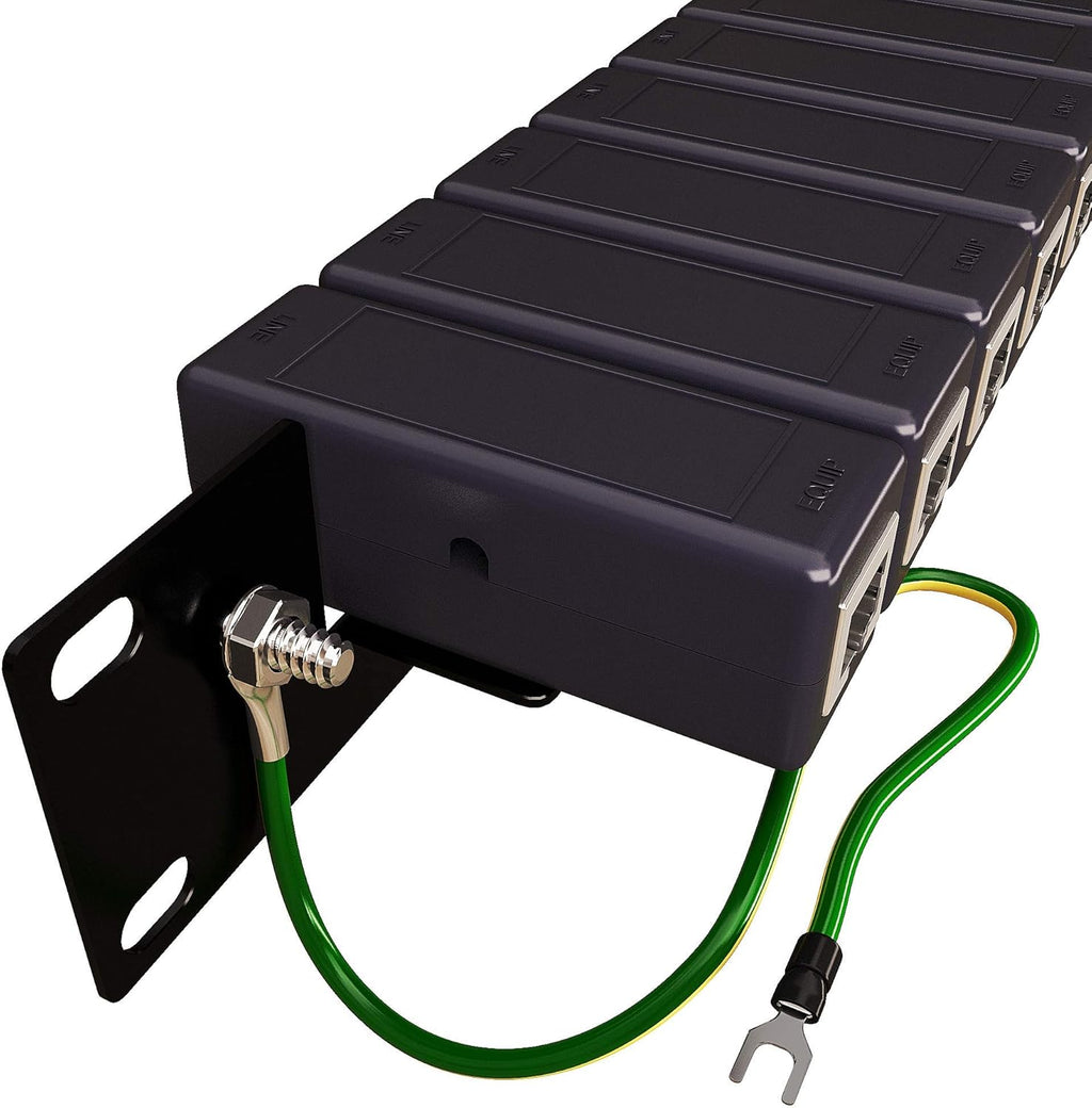 16 Port PoE+ Gigabit Ethernet Surge Protector 1U RackMount U33431